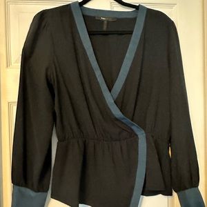 BCBGMaxAzria Wrap Peplum Blouse Medium